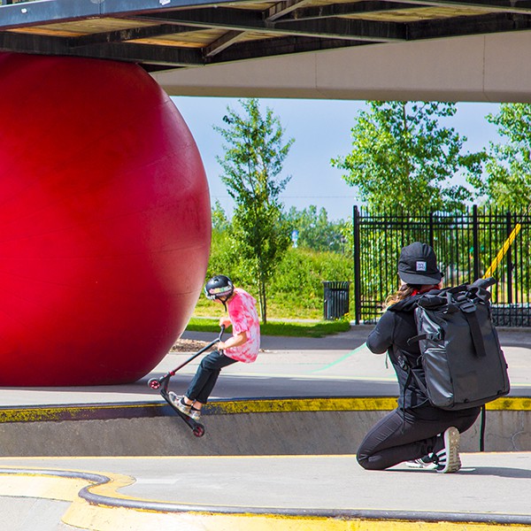 Brit Worgan shooting for RedBall with Wandrd Backpack